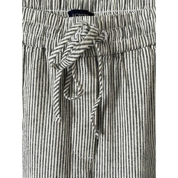 J.Crew Linen Striped Elastic Waist Casual Pants Black Size 6 NEW - Picture 4 of 9